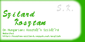 szilard kosztan business card